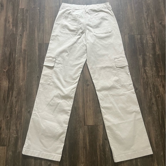Abercrombie Kids Cream Adjustable Waist Mid Waist Wide Leg Cargo Pants long17/18 - Picture 11 of 13